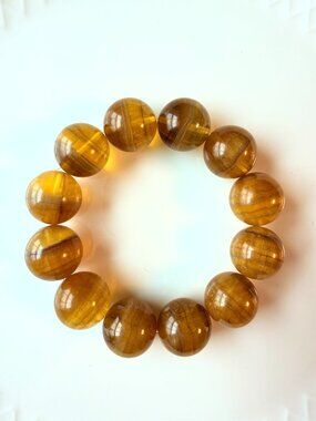 Unisex 18mm Golden Fluorite Statement Bracelet